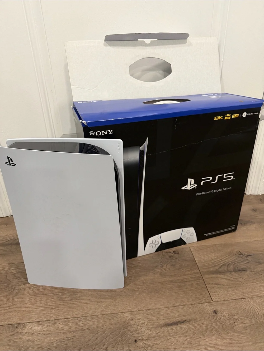 Sony PS5 Digital Edition Console - White with Black Accents